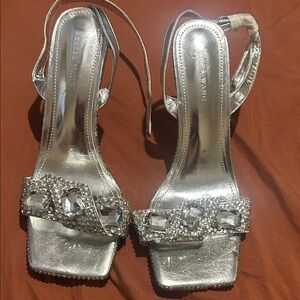 Azalea Wang Silver Crystal Heels